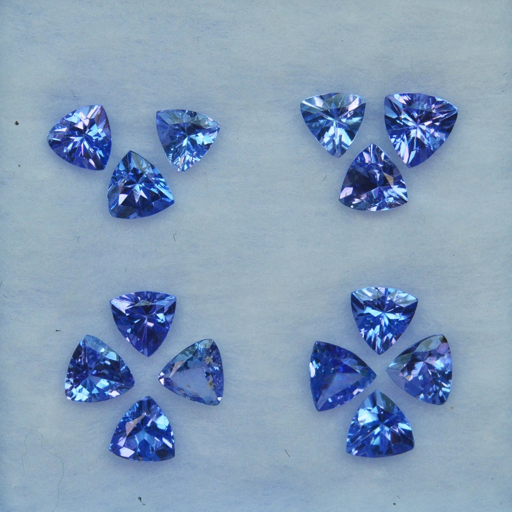 Tanzanite 3.20 Cts Natural Purple Blue 4mm Trilliant Parcel