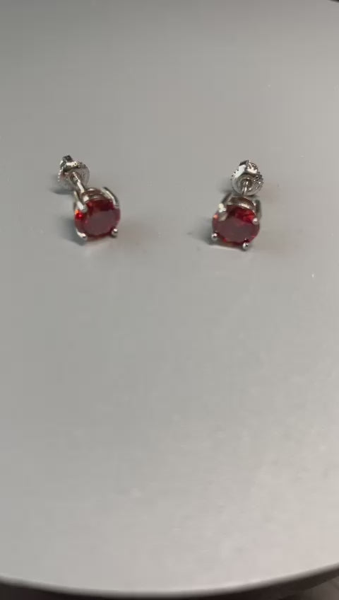 Moissanite Red Stud Earrings