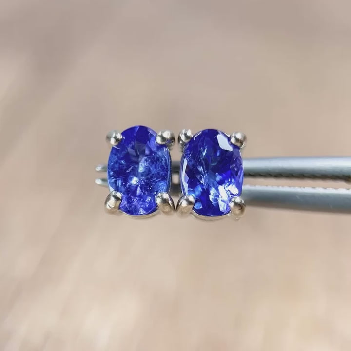 Exquisite Tanzanite Earrings - Elegant Sparkle and Timeless Beauty