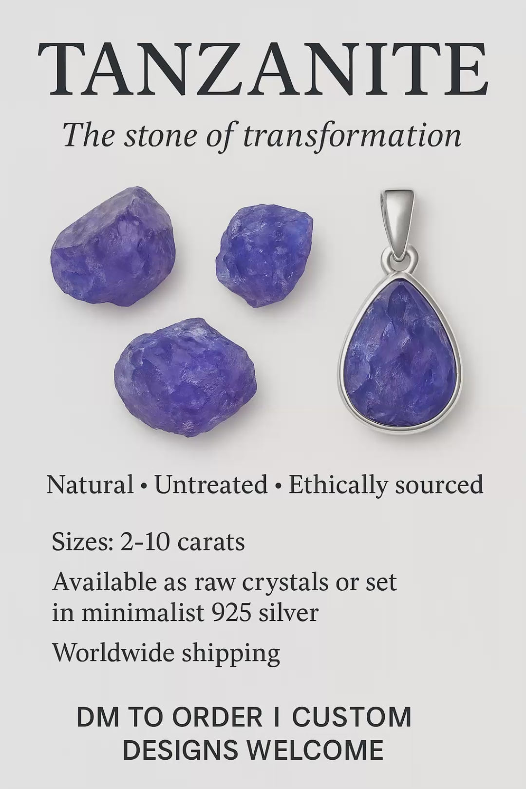 Tanzanite Natural Raw Stones Or Pendant