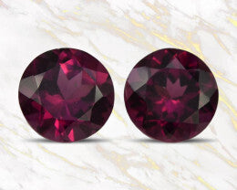 Identical Twins, Brilliant Cut Red Rhodolite
