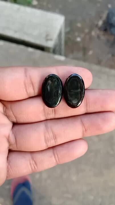 Black Agate Sulemani Hakik Stone Genuine Healing Crystal