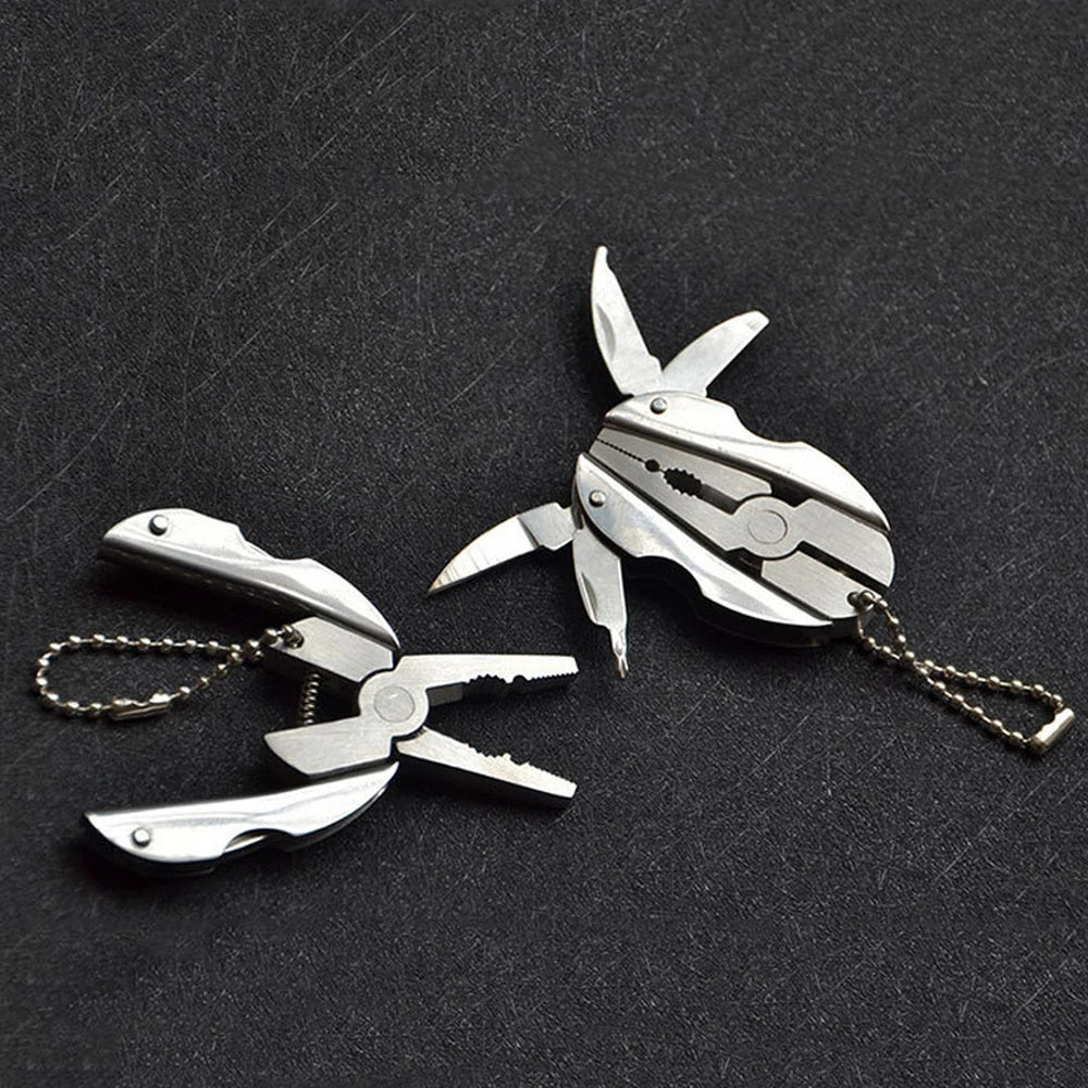 Stainless Steel Portable Pocket Multi Functional Mini Foldaway Keychain