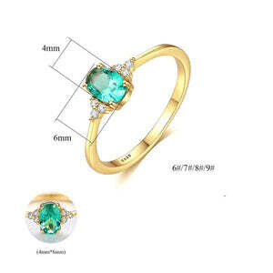 Sterling Silver 925 engagement Emerald Ring
