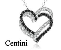Silver Necklace /Pendant-Two Hearts Joined For Life