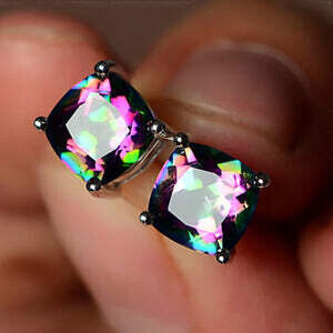 Trendy Multicolor Square Zircon Earrings