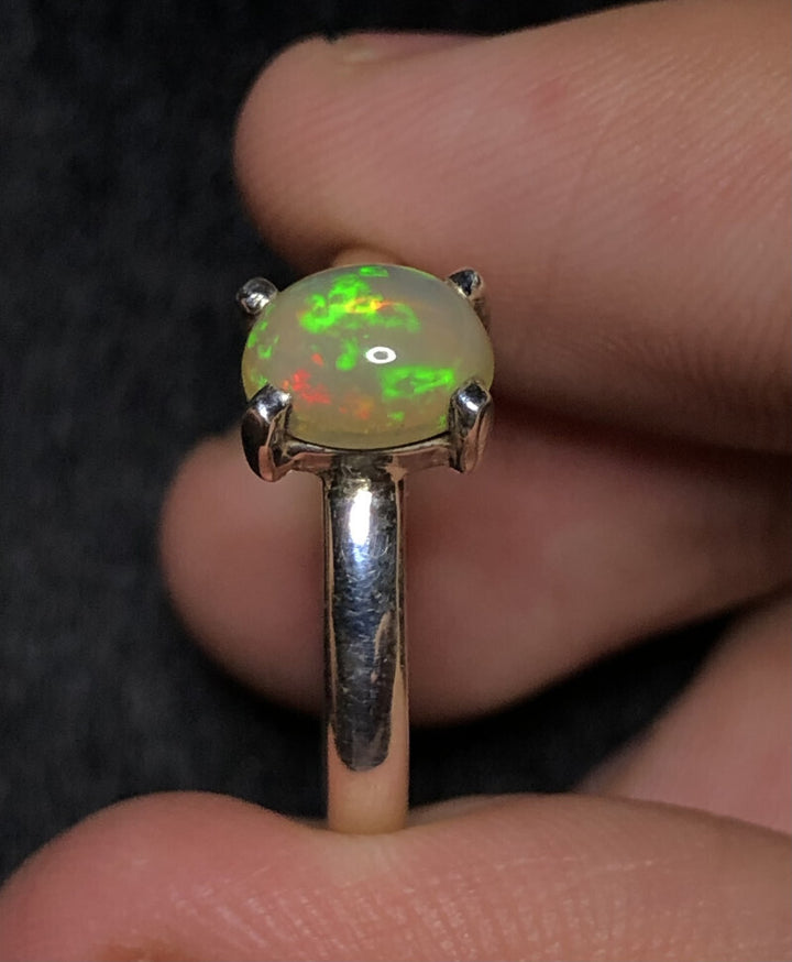 Opal Ring - Beautiful Play of Colors, Natural Opal Elegance