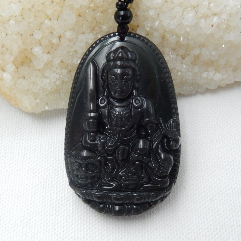 Agate Black Pendant-Sulemani Hakim Black Agate Carving