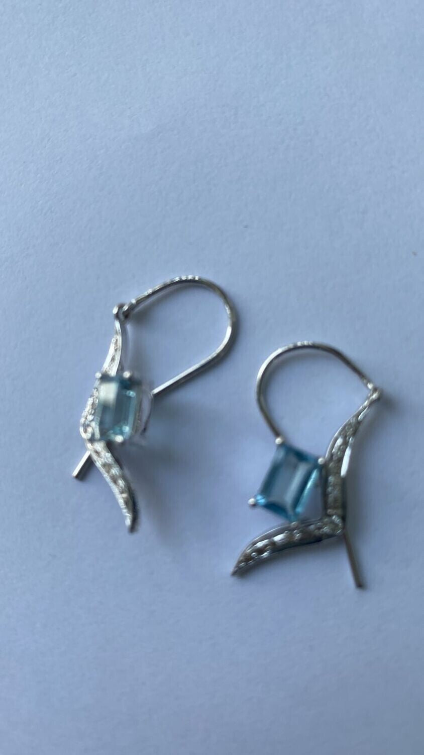 Aquamarine Diamond Earrings